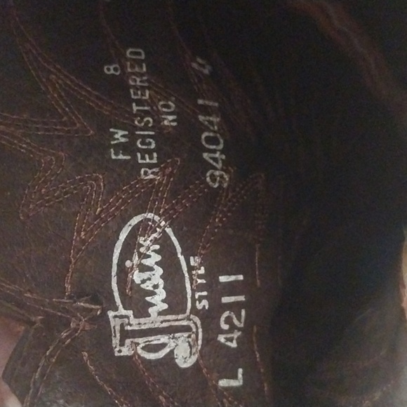 Justin Women Brown Leather Western Heeled Cowboy Boots Size 5.5 - Picture 7 of 9